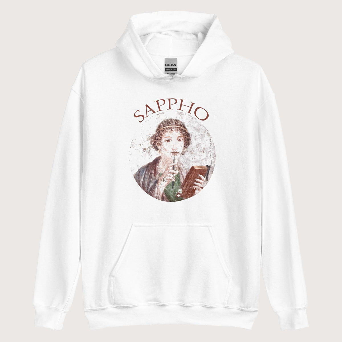 White Sappho Hoodie - history buff gift by HistoHead