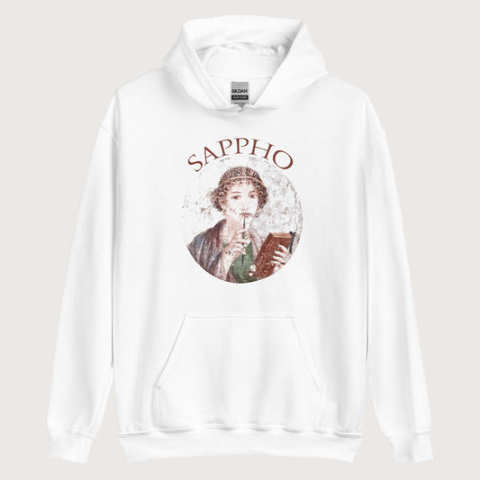 White Sappho Hoodie - history buff gift by HistoHead