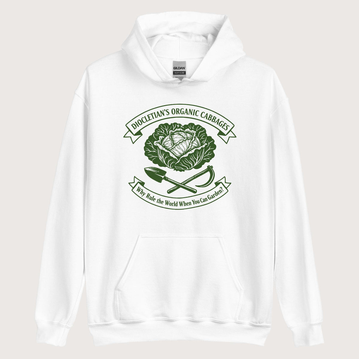 White Diocletian's Cabbage Hoodie - history buff gift by HistoHead