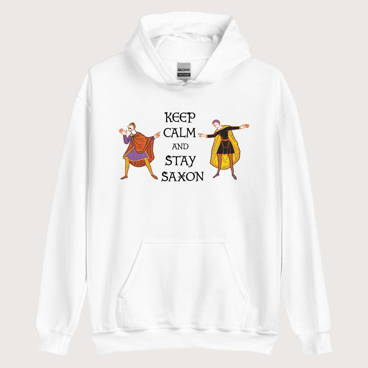 White Harold Godwinson Keep Calm and Stay Saxon Hoodie - history buff gift by HistoHead