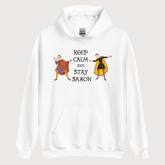White Harold Godwinson Keep Calm and Stay Saxon Hoodie - history buff gift by HistoHead