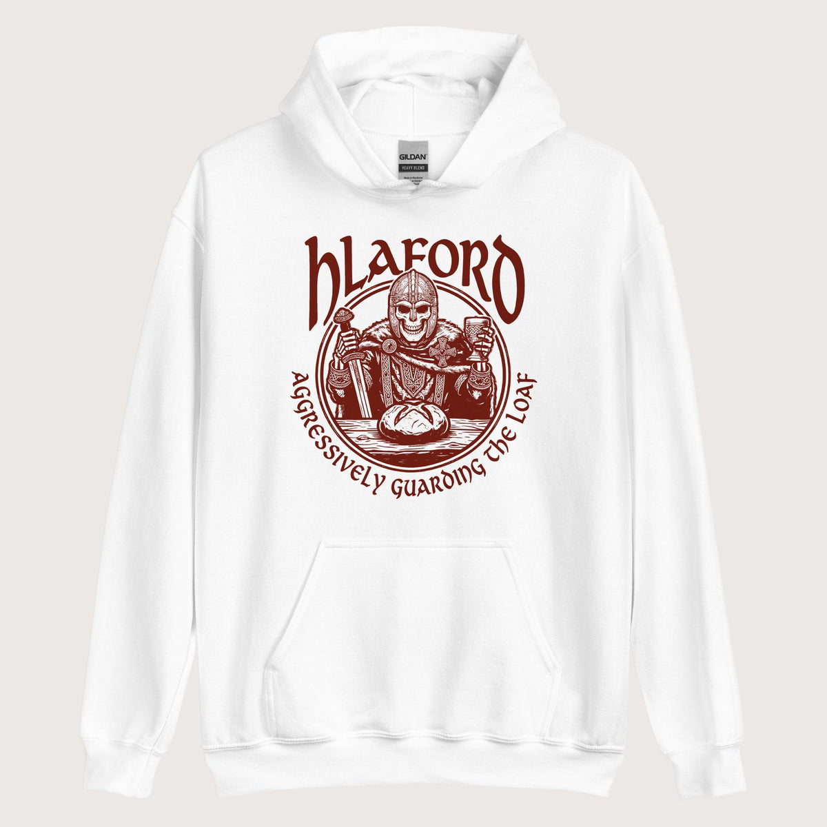 White Hlaford Loaf Guardian Hoodie - history buff gift by HistoHead