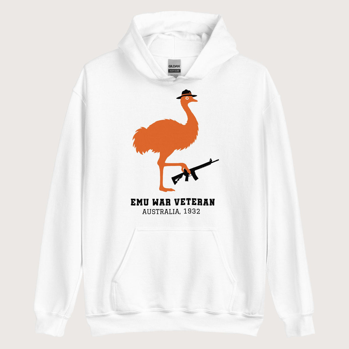 White Emu War Veteran Hoodie - history buff gift by HistoHead
