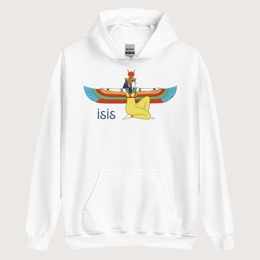 White Egyptian Goddess Isis Hoodie - history buff gift by HistoHead