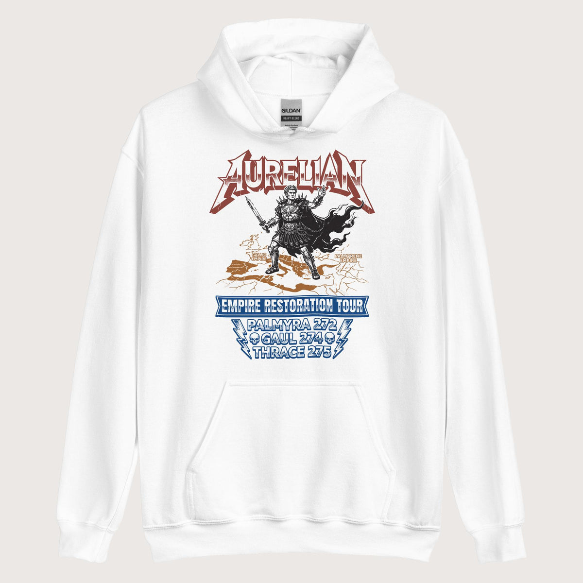 White Aurelian Empire Restoration Tour Hoodie - history buff gift by HistoHead