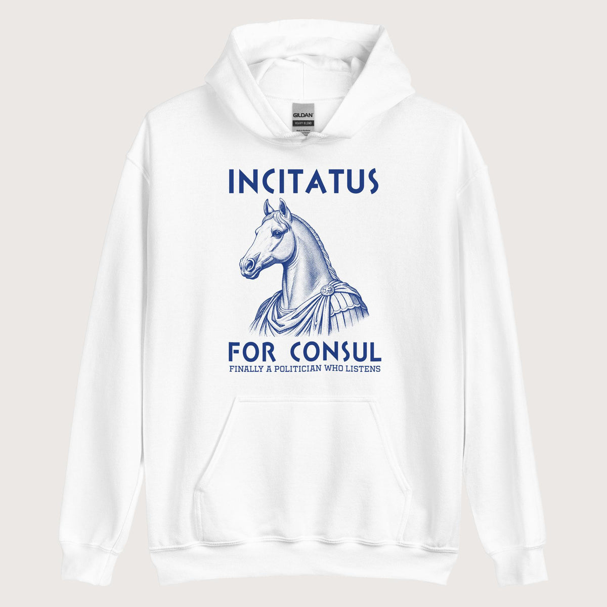 White Incitatus For Consul Hoodie - history buff gift by HistoHead