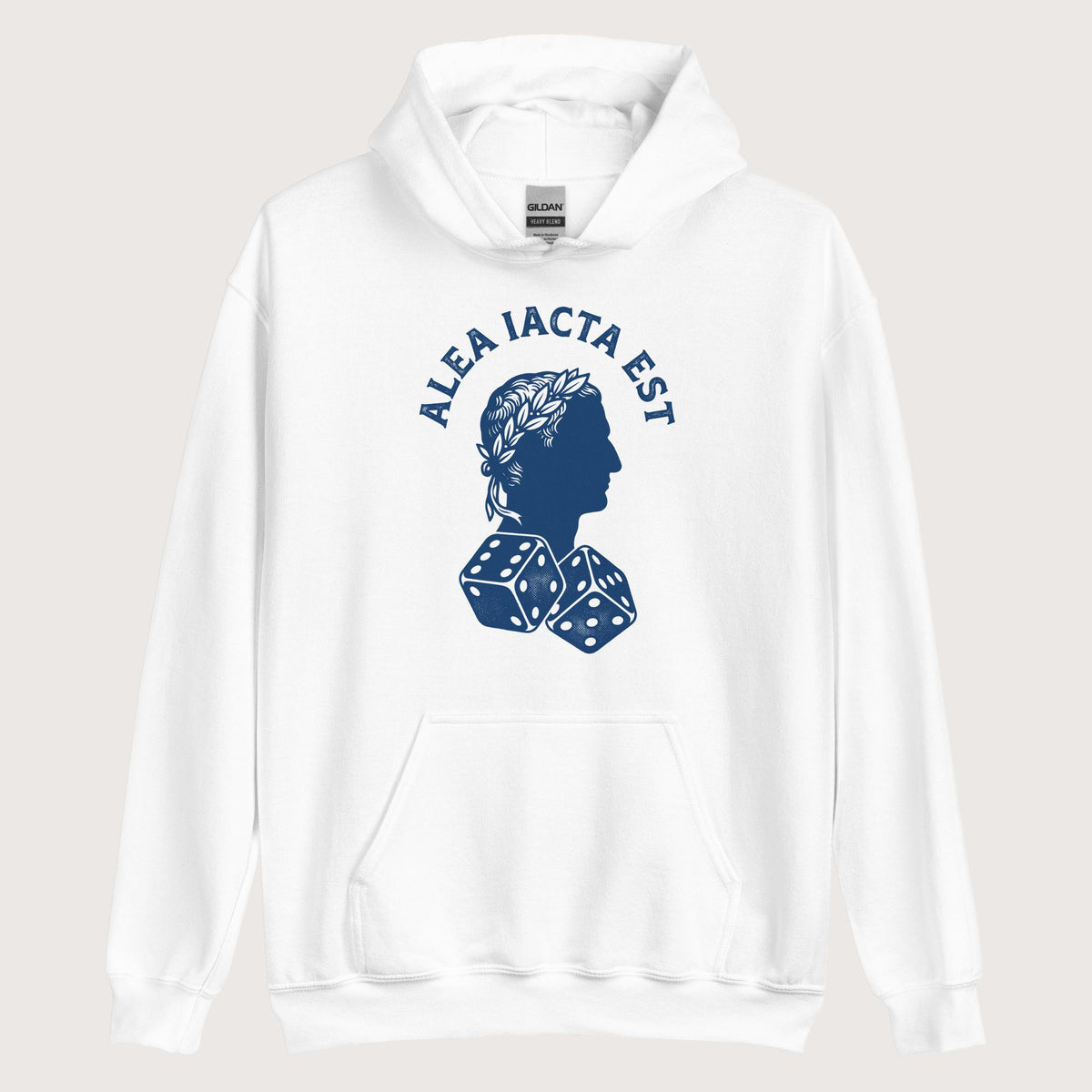 White Alea Iacta Est Caesar Quote Hoodie - history buff gift by HistoHead