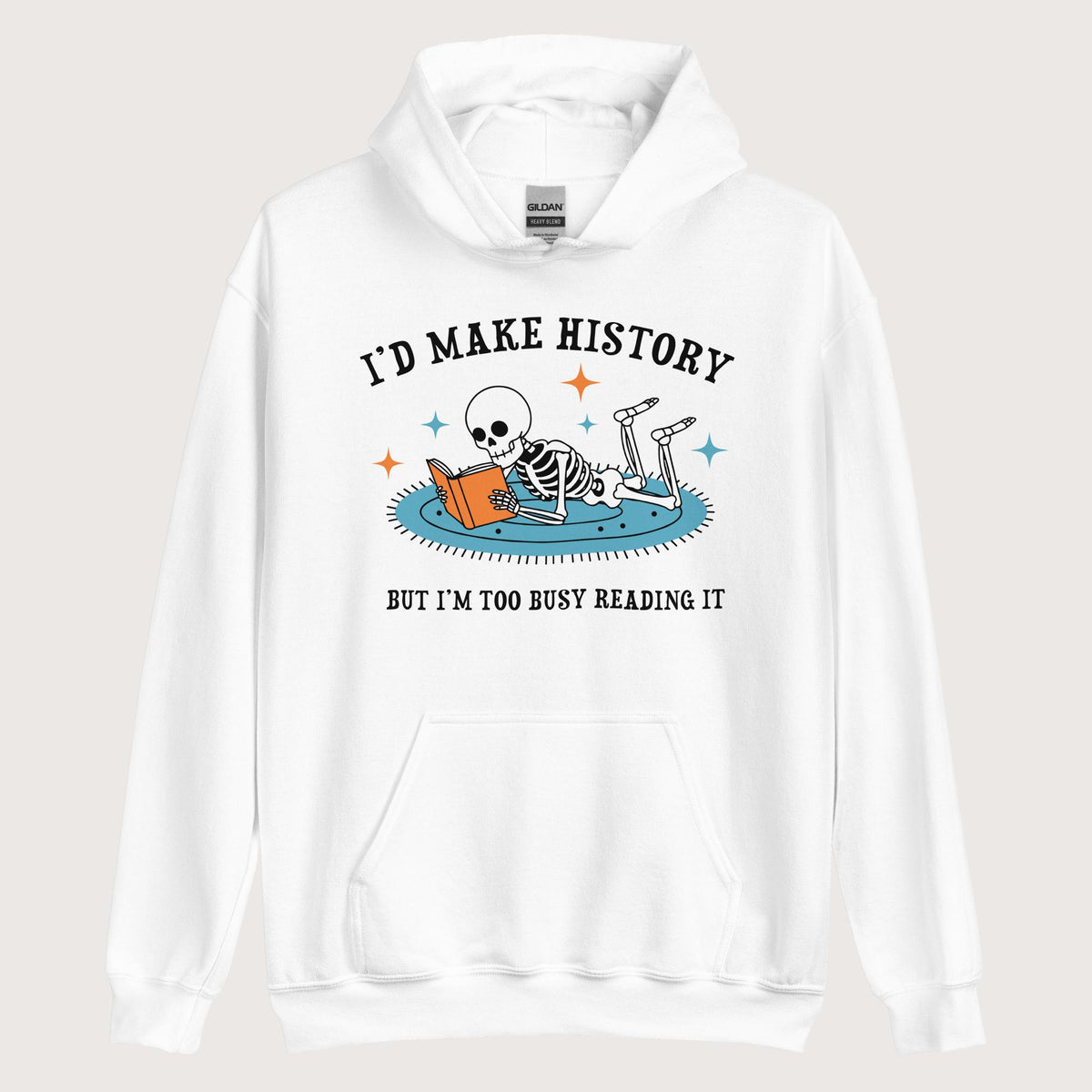White I'd Make History Hoodie - history buff gift by HistoHead