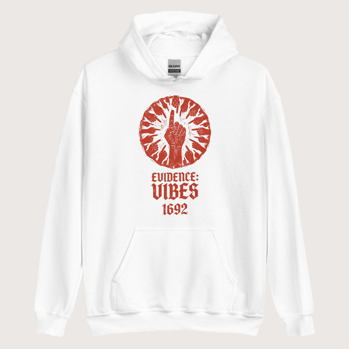 White 1692 Salem Witch Trials Evidence Hoodie - history buff gift by HistoHead