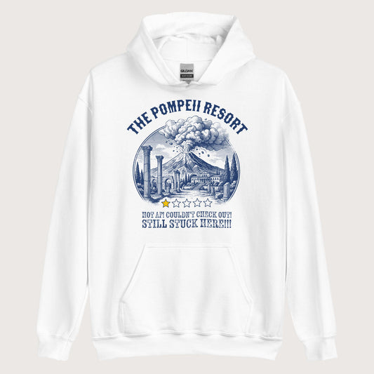 White The Pompeii Resort Review Hoodie - history buff gift by HistoHead