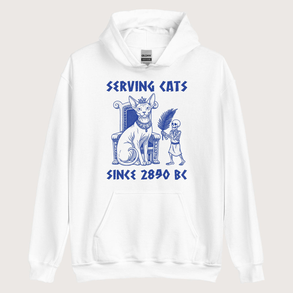 White Serving Cats Since 2890 BC Hoodie - history buff gift by HistoHead