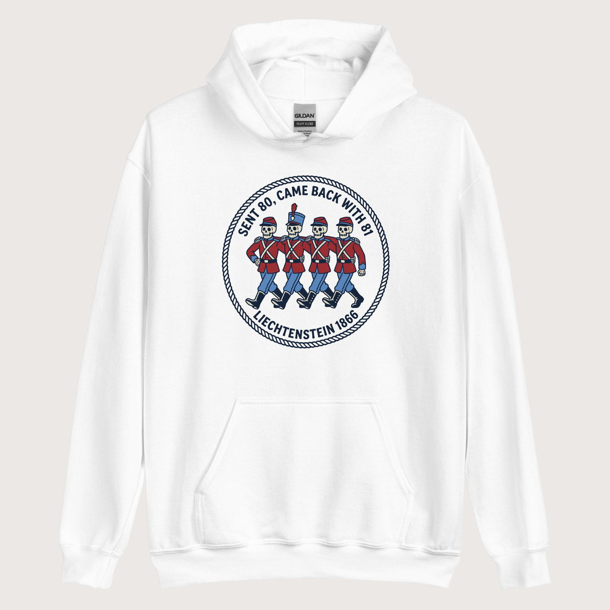 White Liechtenstein 1866 Hoodie - history buff gift by HistoHead