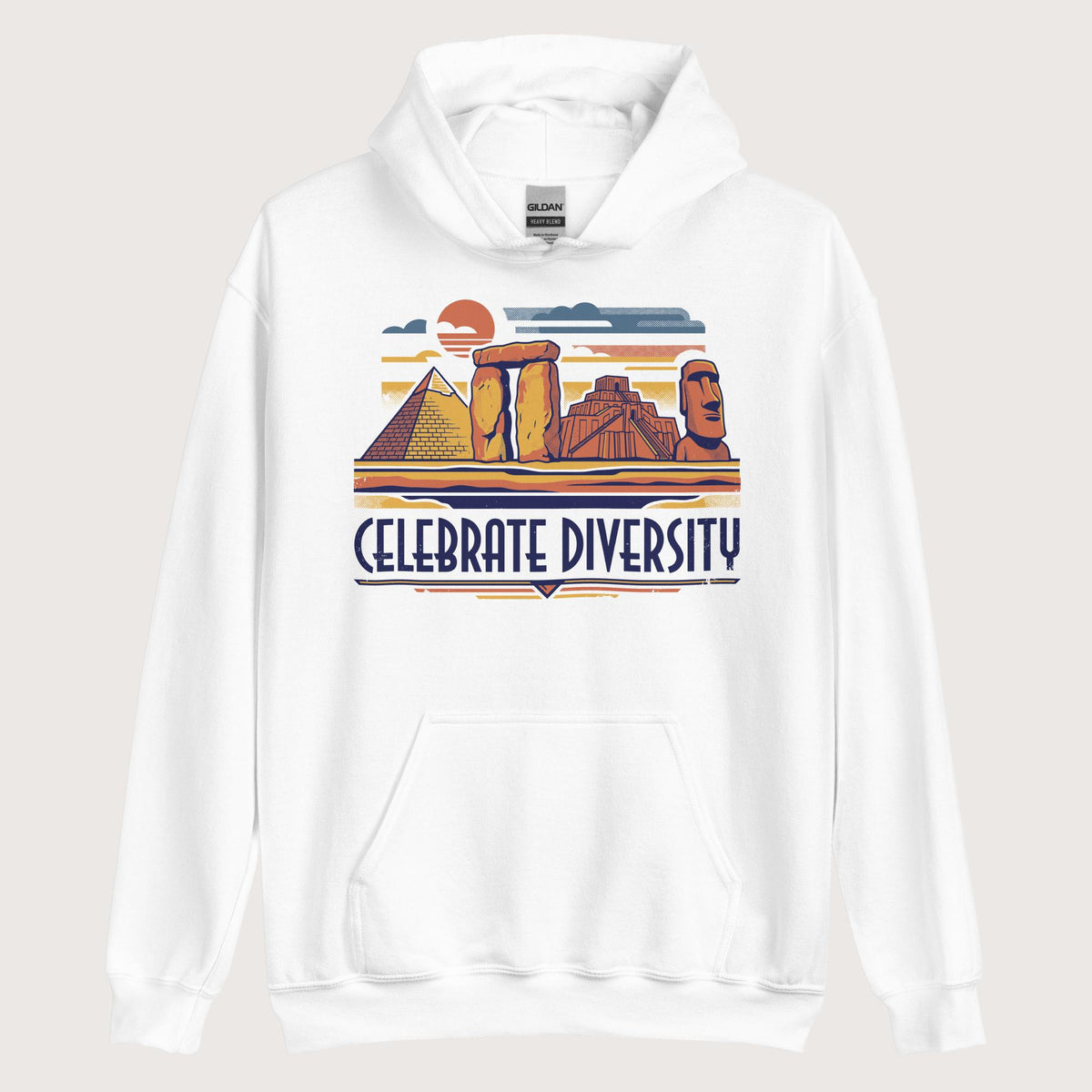 White Celebrate Diversity Stone Wonders Hoodie - history buff gift by HistoHead