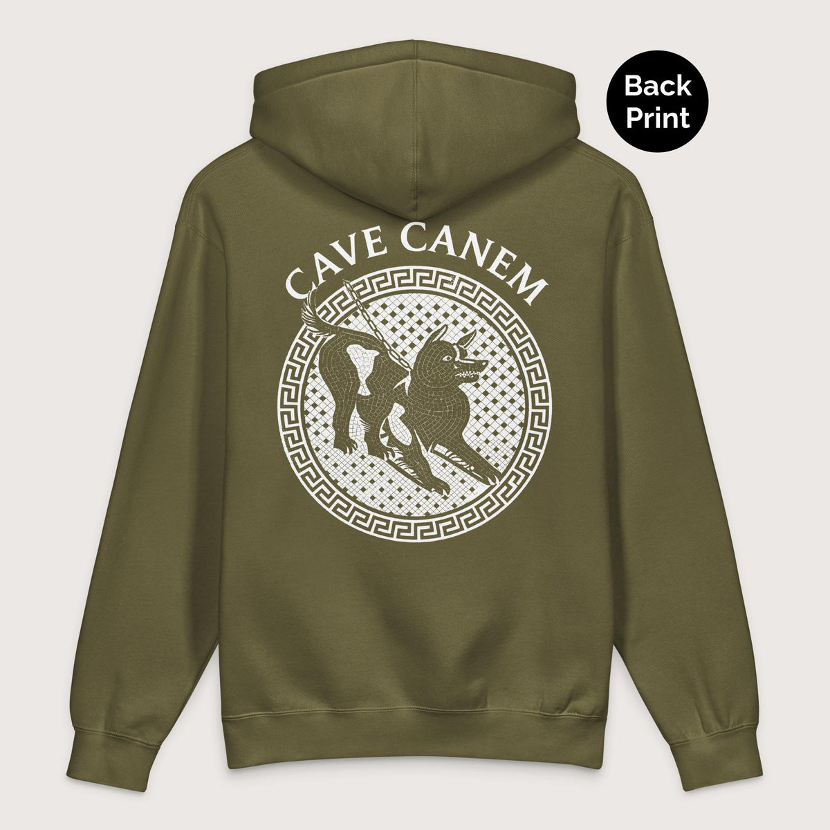Army Cave Canem - Premium Hoodie - Back Print - history buff gift by HistoHead