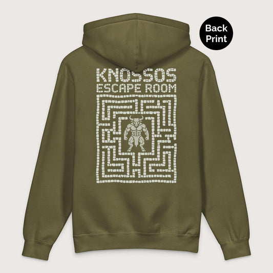 Army Knossos Escape Room - Premium Hoodie - Back Print - history buff gift by HistoHead