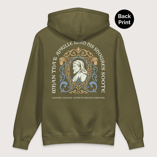 Army Geoffrey Chaucer - Premium Hoodie - Back Print - history buff gift by HistoHead