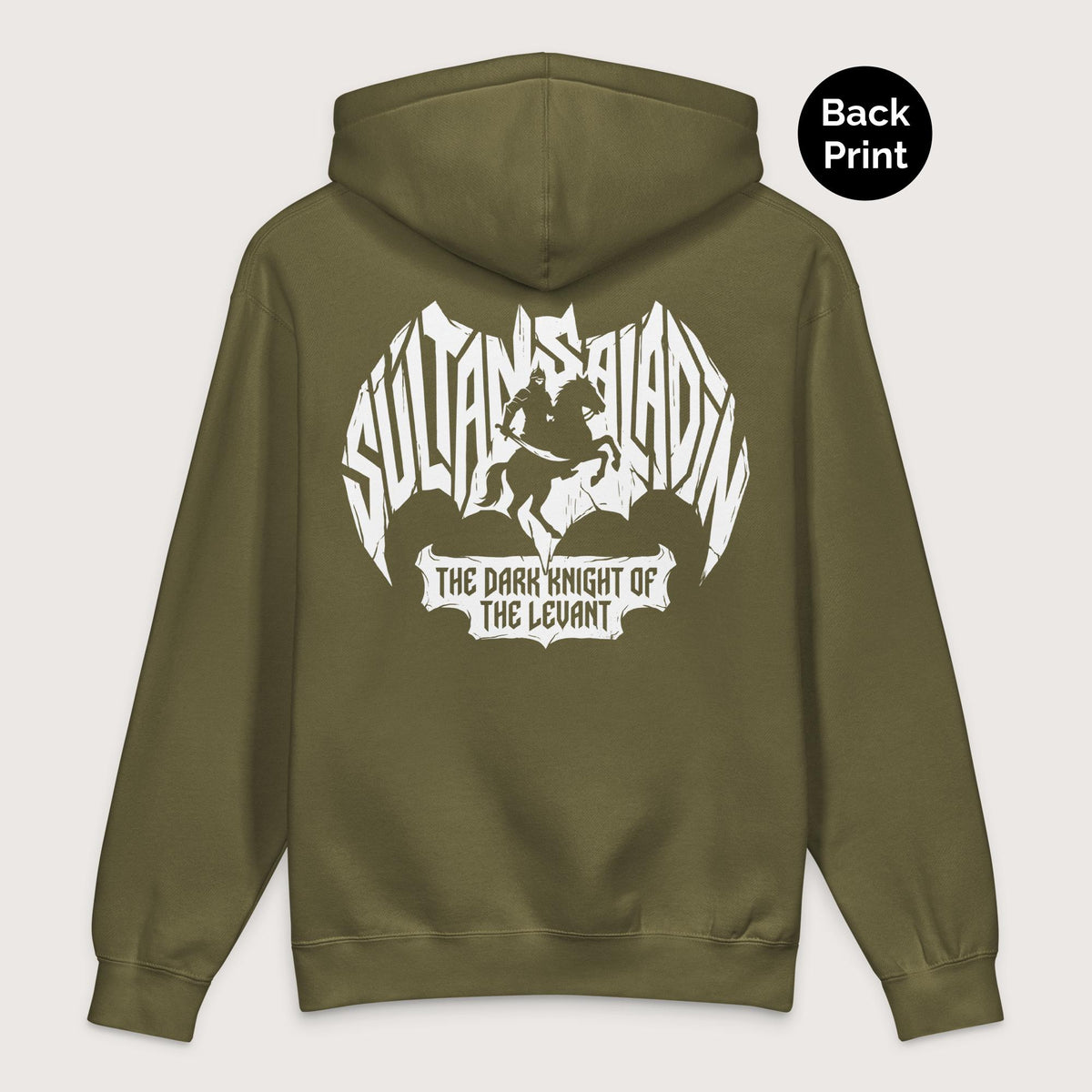 Army Saladin Dark Knight - Premium Hoodie - Back Print - history buff gift by HistoHead