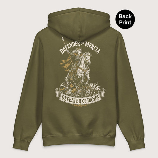 Army Æthelflæd Defender of Mercia - Premium Hoodie - Back Print - history buff gift by HistoHead