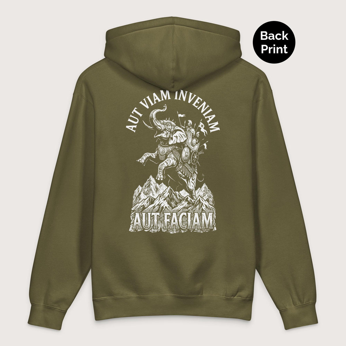 Army Aut Viam Inveniam Hannibal Quote - Premium Hoodie - Back Print - history buff gift by HistoHead