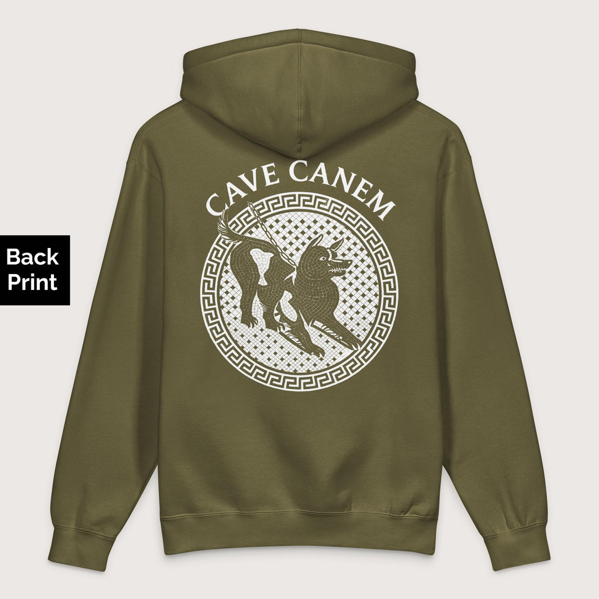 Army Cave Canem - Premium Hoodie - Back Print - history buff gift by HistoHead