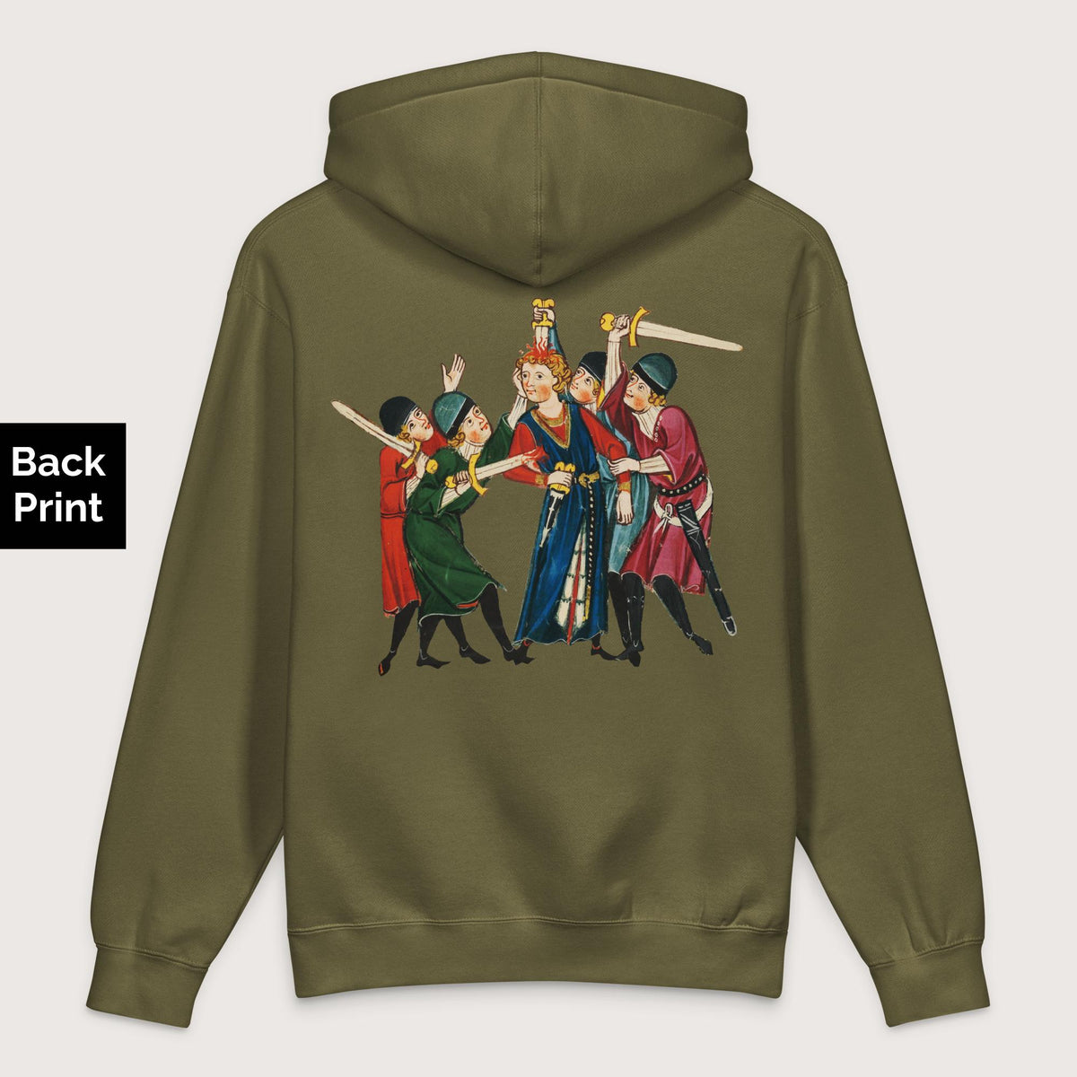 Army Medieval Positivity - Premium Hoodie - Back Print - history buff gift by HistoHead