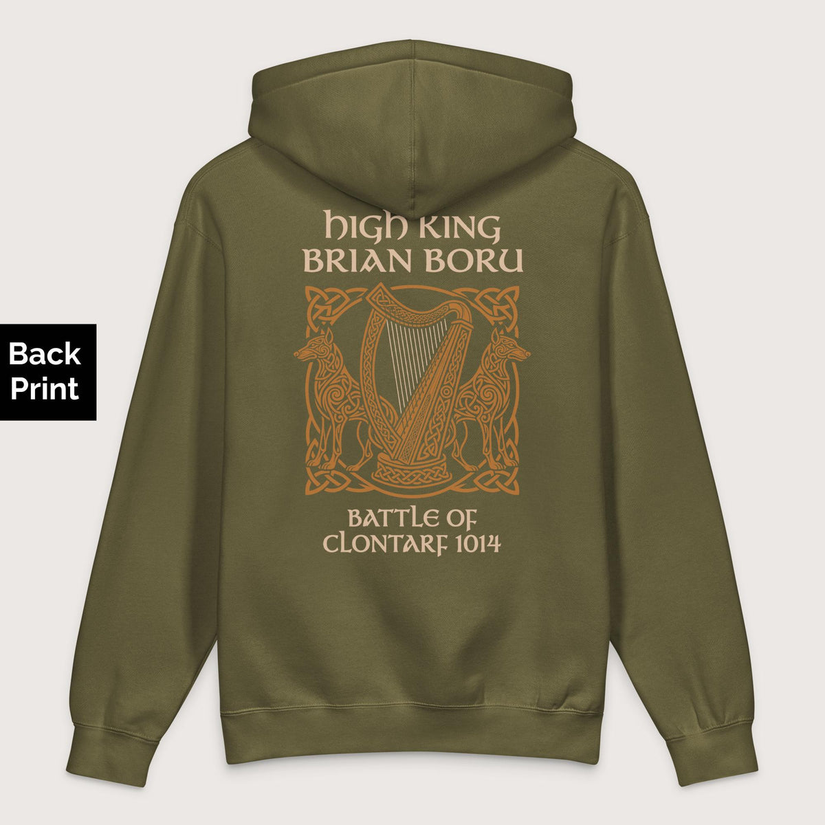 Army Brian Boru - Premium Hoodie - Back Print - history buff gift by HistoHead