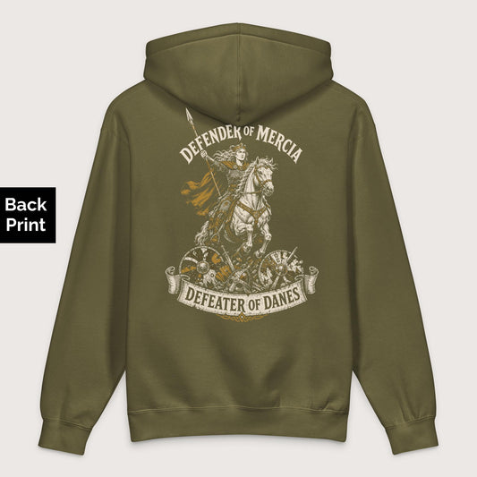 Army Æthelflæd Defender of Mercia - Premium Hoodie - Back Print - history buff gift by HistoHead