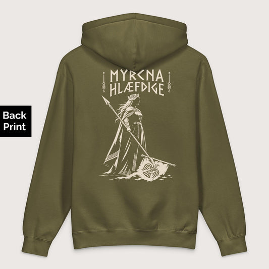 Army Æthelflæd Myrcna Hlæfdige - Premium Hoodie - Back Print - history buff gift by HistoHead
