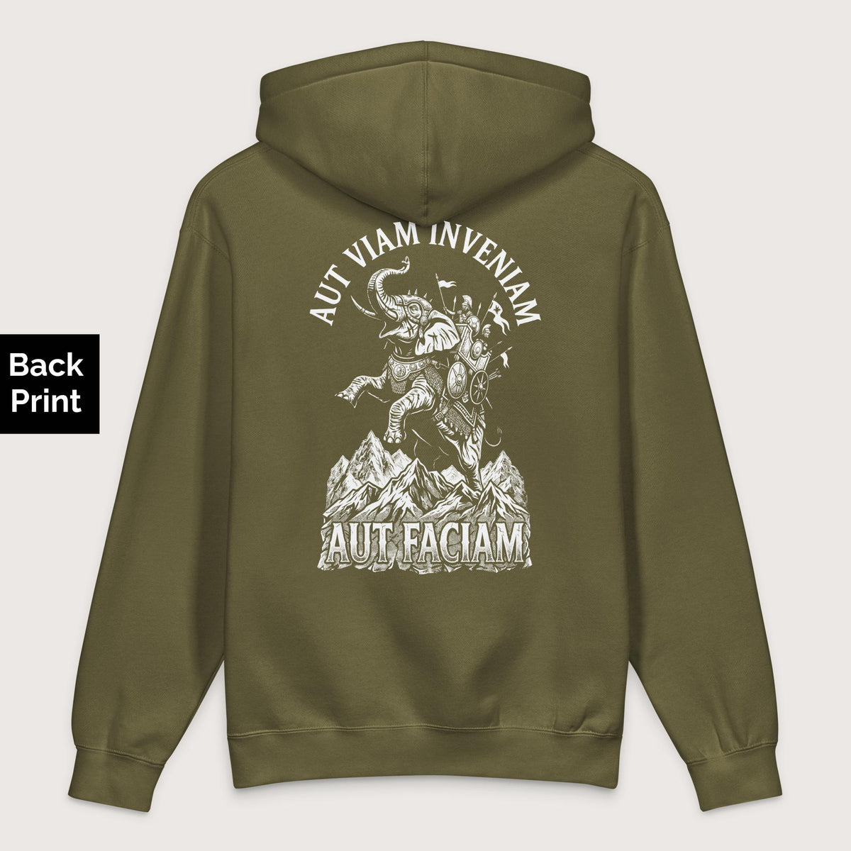 Army Aut Viam Inveniam Hannibal Quote - Premium Hoodie - Back Print - history buff gift by HistoHead