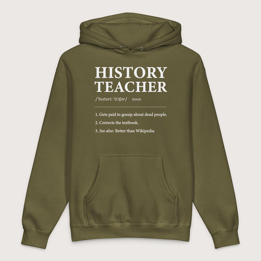 Army History Teacher Definition - Premium Hoodie - history buff gift by HistoHead