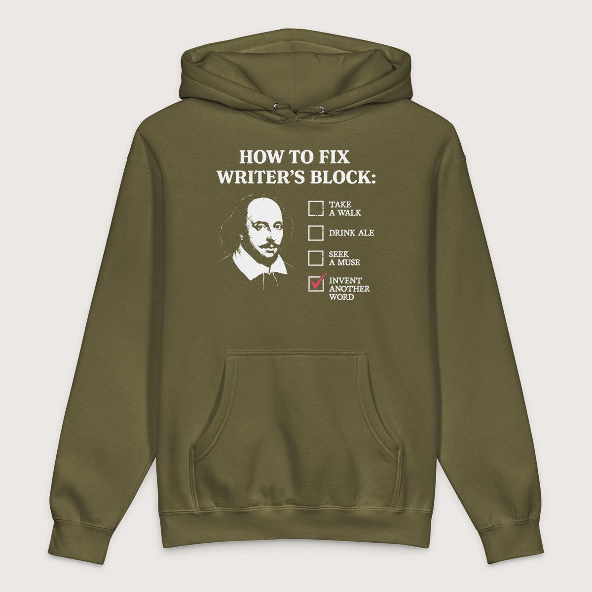 Army Shakespeare How to Fix Writer's Block - Premium Hoodie - history buff gift by HistoHead