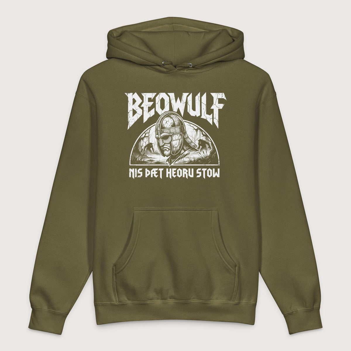 Army Beowulf That Is No Pleasant Place Old English - Premium Hoodie - history buff gift by HistoHead