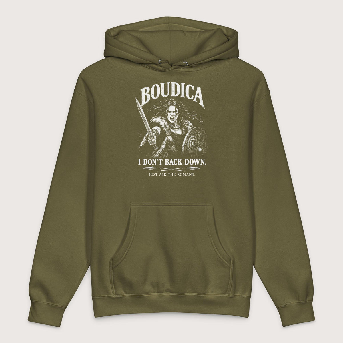 Army Boudica I Don't Back Down - Premium Hoodie - history buff gift by HistoHead