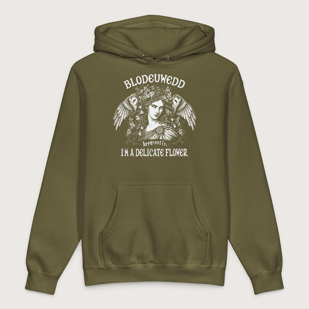 Army Blodeuwedd Apparently I'm A Delicate Flower - Premium Hoodie - history buff gift by HistoHead