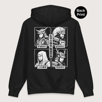 Black Sengoku Four Legends - Premium Hoodie - Back Print - history buff gift by HistoHead