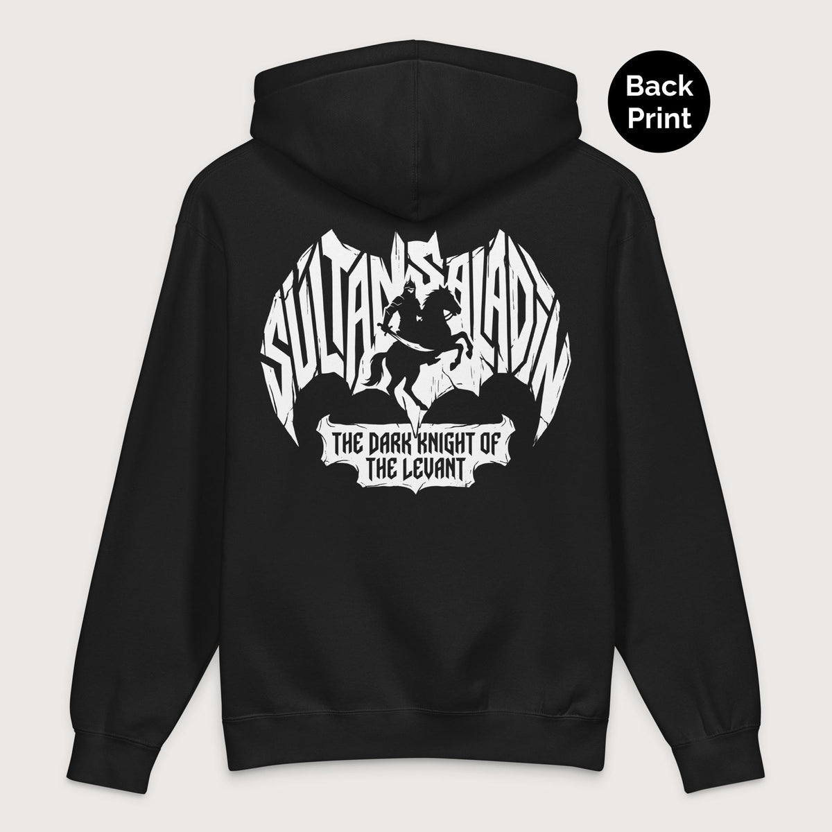 Black Saladin Dark Knight - Premium Hoodie - Back Print - history buff gift by HistoHead