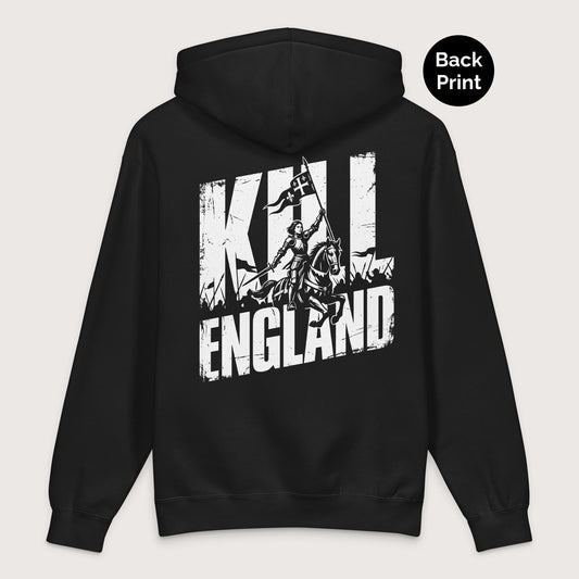 Black Joan of Arc Kill England - Premium Hoodie - Back Print - history buff gift by HistoHead