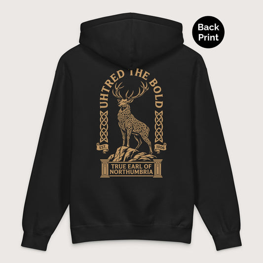 Black Uhtred the Bold - Premium Hoodie - Back Print - history buff gift by HistoHead