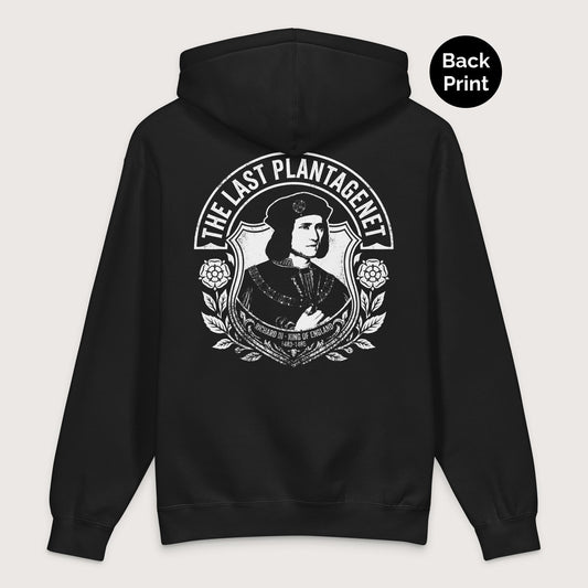 Black Richard III The Last Plantagenet - Premium Hoodie - Back Print - history buff gift by HistoHead