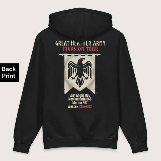 Black Great Heathen Army Invasion Tour - Premium Hoodie - Back Print - history buff gift by HistoHead