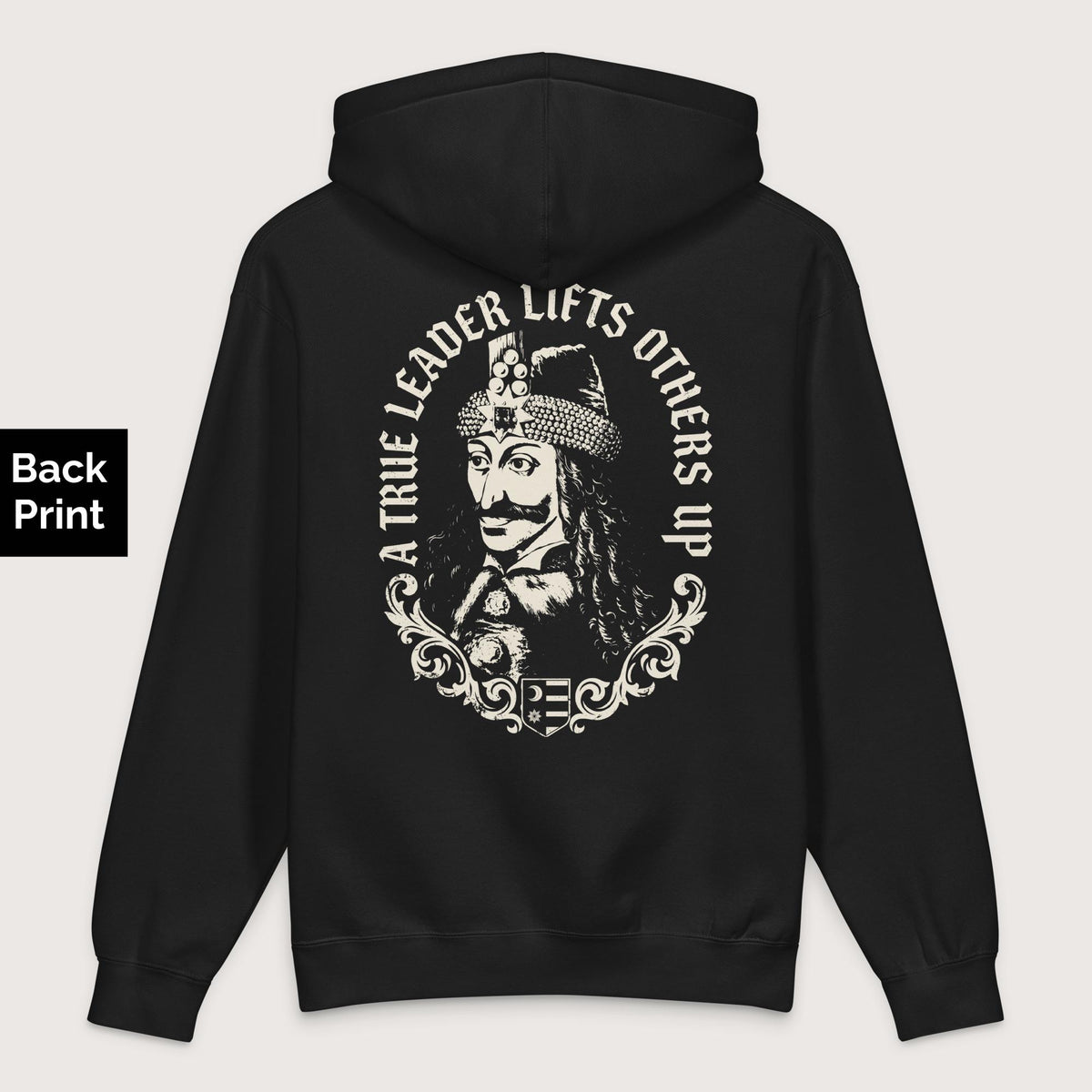 Black Vlad the Impaler True Leader - Premium Hoodie - Back Print - history buff gift by HistoHead