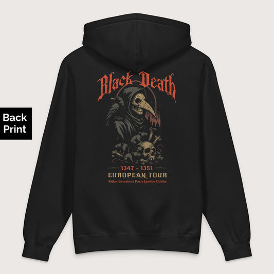 Black Black Death European Tour - Premium Hoodie - Back Print - history buff gift by HistoHead