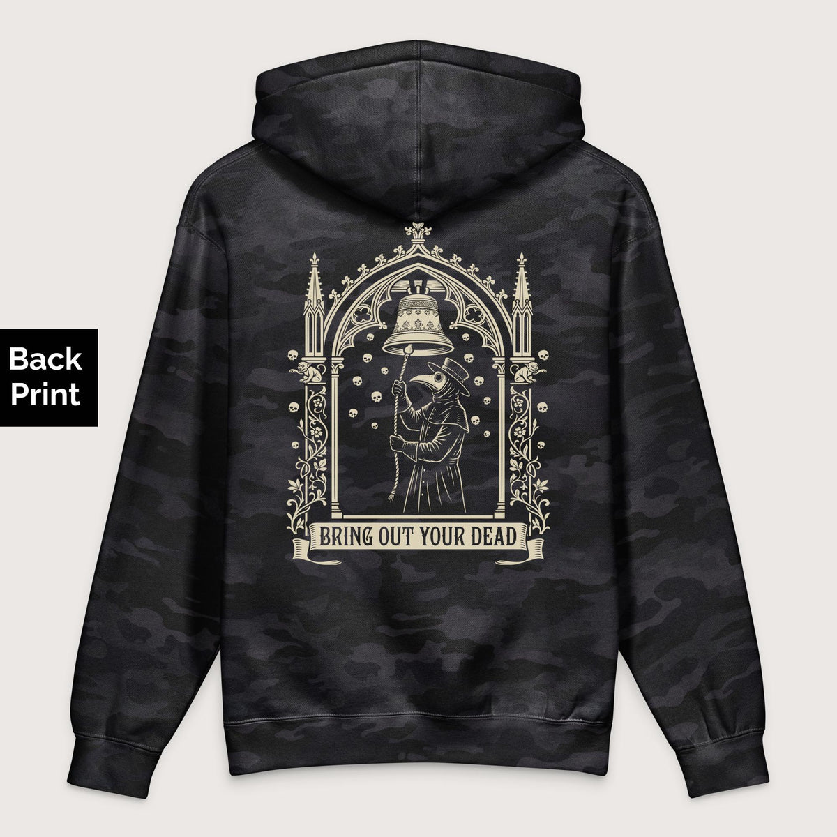 Black Camo Bring Out Your Dead - Premium Hoodie - Back Print - history buff gift by HistoHead