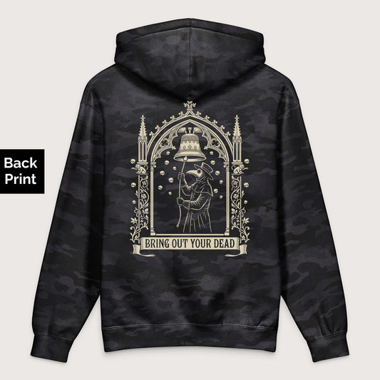 Black Camo Bring Out Your Dead - Premium Hoodie - Back Print - history buff gift by HistoHead