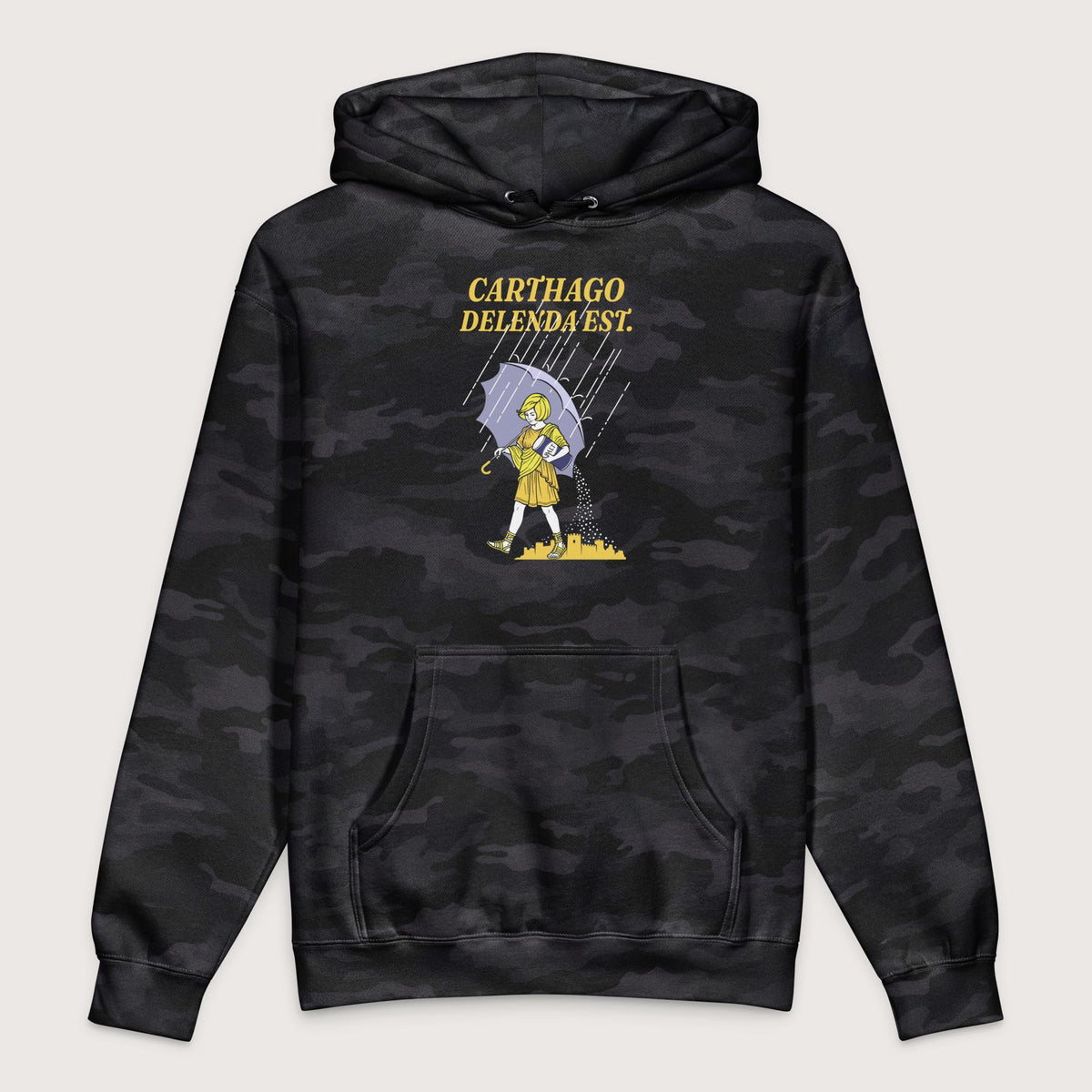 Black Camo Carthago Delenda Est Salt Girl - Premium Hoodie - history buff gift by HistoHead