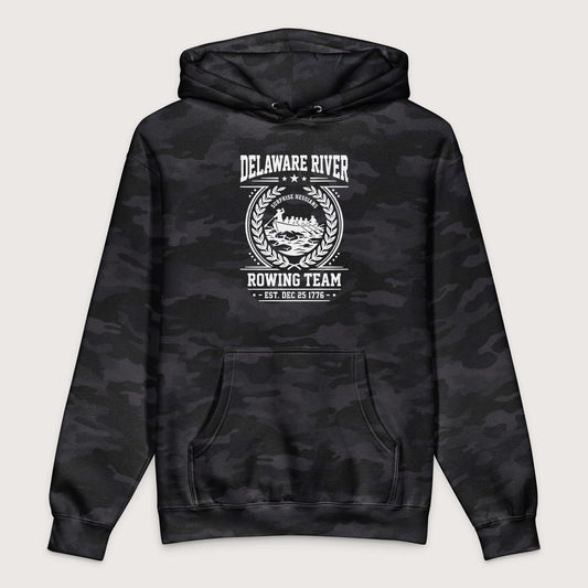 Black Camo Delaware River Rowing Team - Premium Hoodie - history buff gift by HistoHead