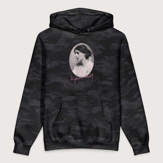 Black Camo Virginia Woolf - Premium Hoodie - history buff gift by HistoHead