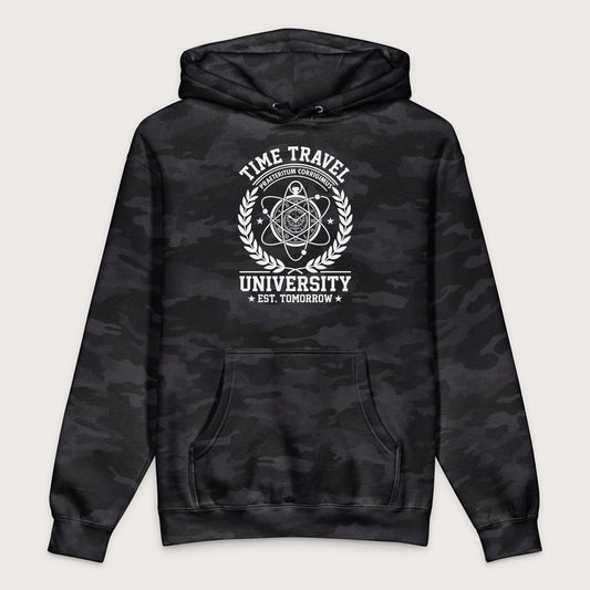 Black Camo Time Travel University - Premium Hoodie - history buff gift by HistoHead