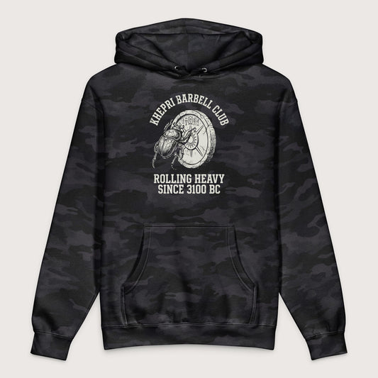 Black Camo Khepri Barbell Club - Premium Hoodie - history buff gift by HistoHead