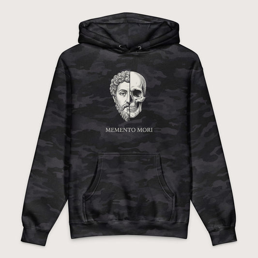 Black Camo Marcus Aurelius Skull - Premium Hoodie - history buff gift by HistoHead